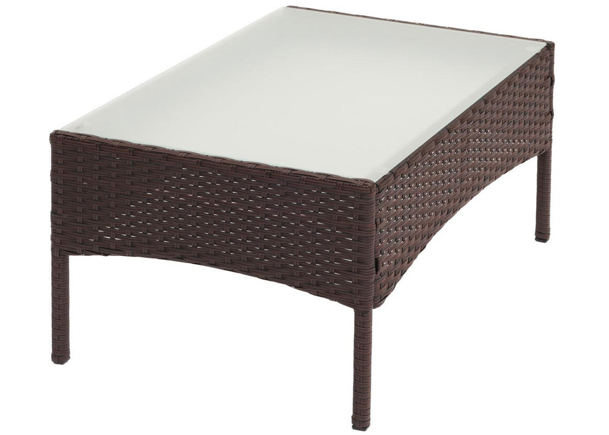 GARTENTISCH Andi aus Poly-Rattan HxBxT 38x79x48cm Braun-meliert - Braun, Kunststoff (48/79/38cm) - PROREGAL