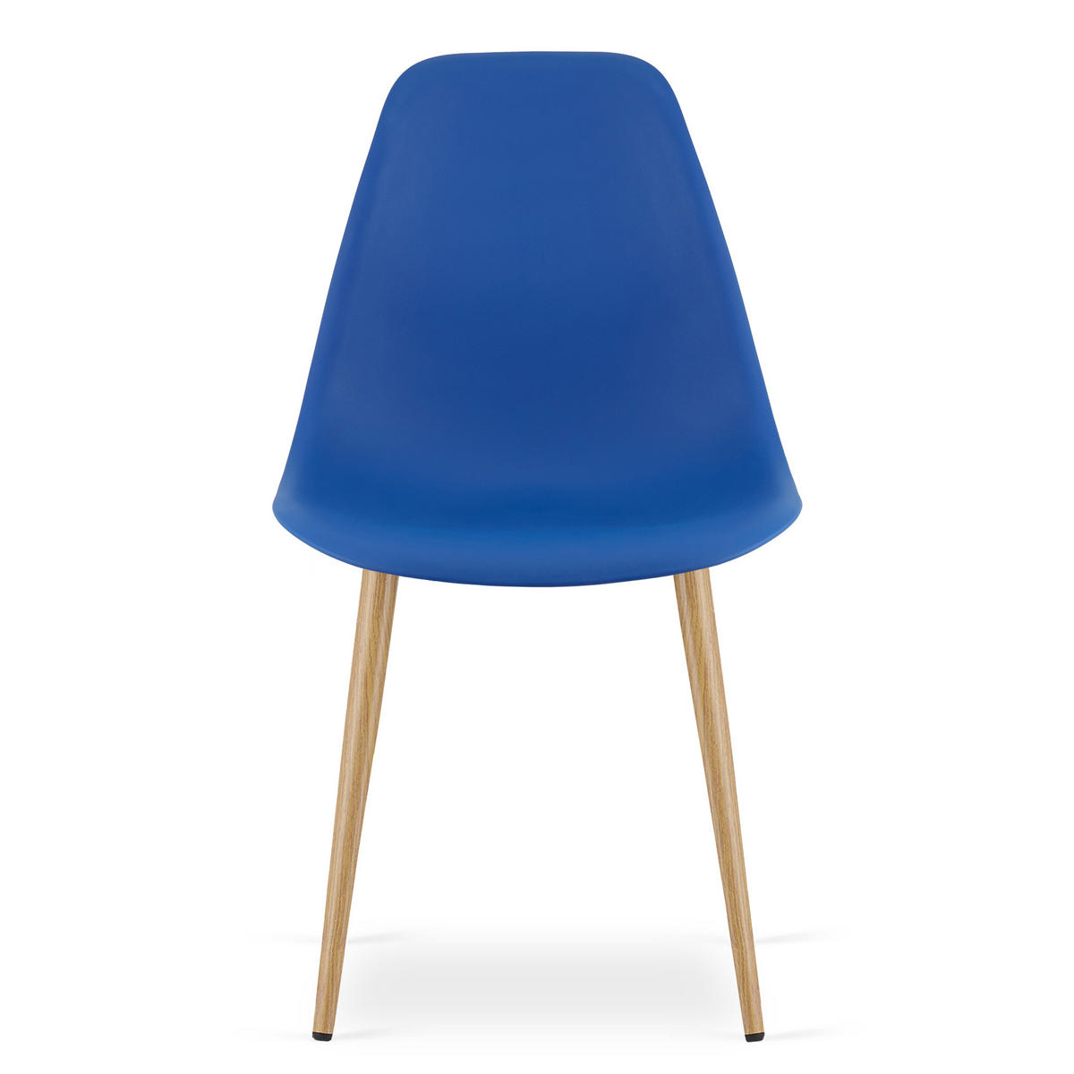 ESSZIMMERSTUHL 2-er Set KALEO blauer Sitz, natürliche Beine - Blau/Naturfarben, Kunststoff (46/84/51cm) - Valora