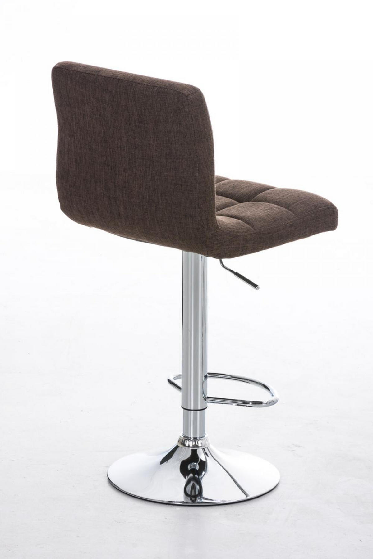 BARHOCKER Stoff braun - Chromfarben/Braun, Textil/Metall (46/94/47cm) - CLP