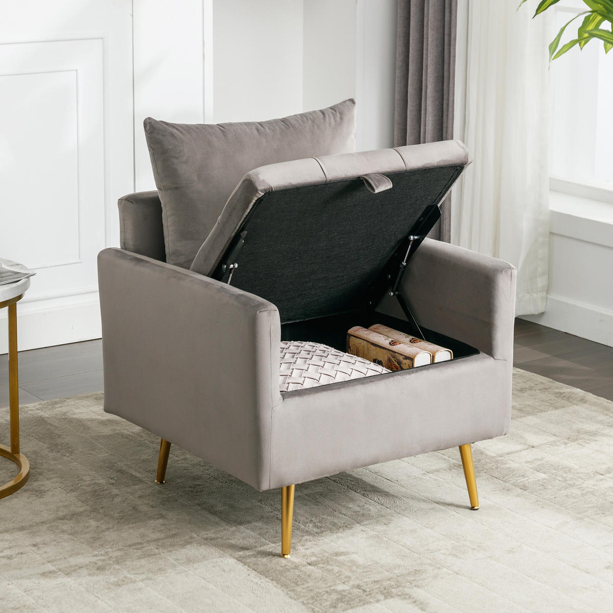 SESSEL mit 2 Kissen Grau 71/71/76 cm - Grau, Textil/Metall (71/76/71cm) - Urban Meuble