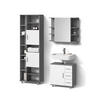 BADMÖBEL-SET Eisak Anthrazit 3 Teile, mit Hochschrank - Anthrazit/Weiß, Holzwerkstoff (60/60/33cm) - Livinity®