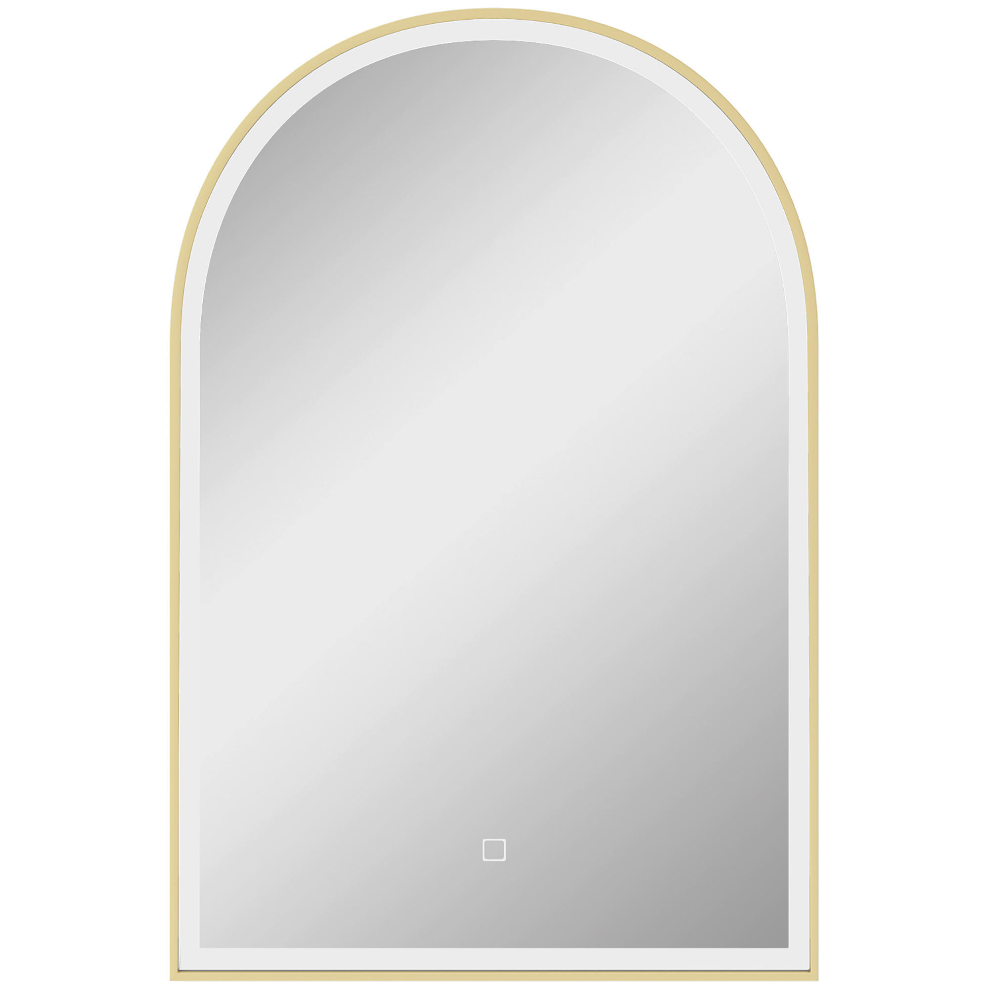 BADEZIMMERSPIEGEL DE-15165 90/60 cm gewölbt mit 3 LED-Farben - Goldfarben, Glas (3/60/90cm) - ComfortXL