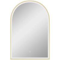 BADEZIMMERSPIEGEL DE-15165 90/60 cm gewölbt mit 3 LED-Farben - Goldfarben, Glas (3/60/90cm) - ComfortXL