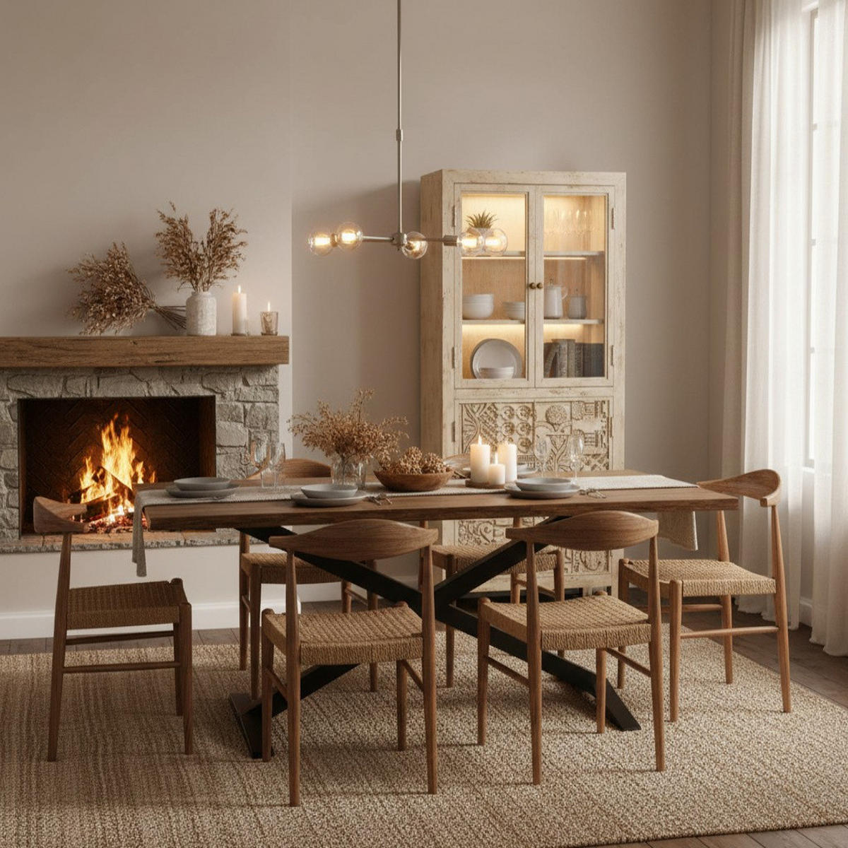 VITRINE aus holz 80x40x180cm - Beige, Holz (80/180/40cm) - Wanderlust