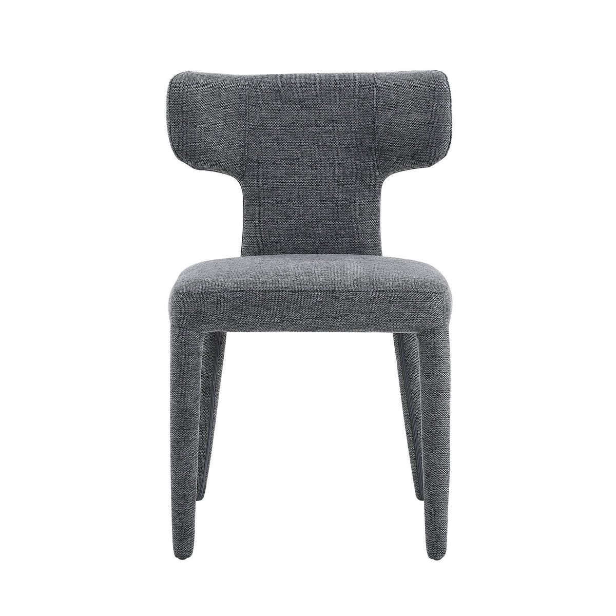 ESSZIMMERSTÜHLE 2er Set Stoff Polsterstuhl mit T-Rückenlehne & Metallbeinen - Grau, Textil (45/80.7/47.5cm) - Urban Meuble