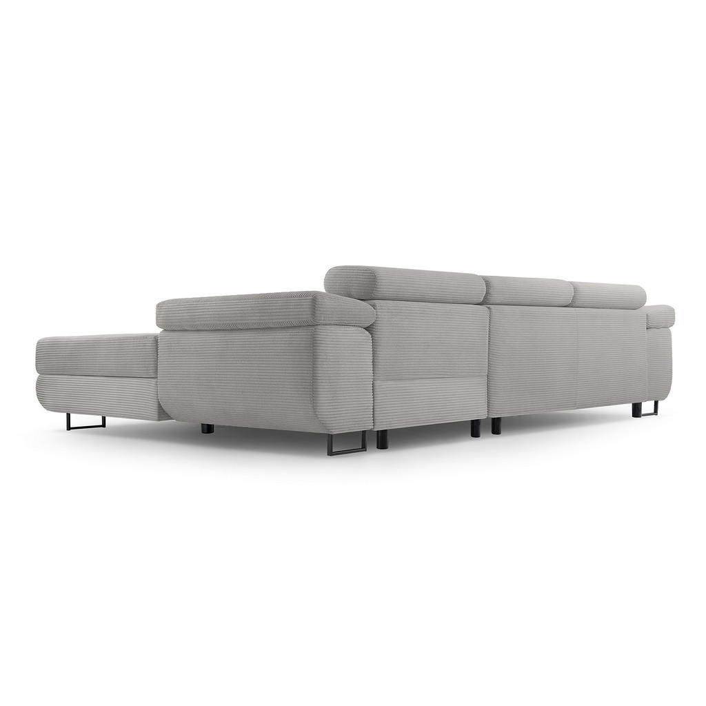 Thumbnail - AX Living Ecksofa, Hellgrau, Textil, Uni, 4-Sitzer, Füllung: Polyurethan (Pur), L-Form,L-Form, U-Form, 280x203 cm, Wohnz...