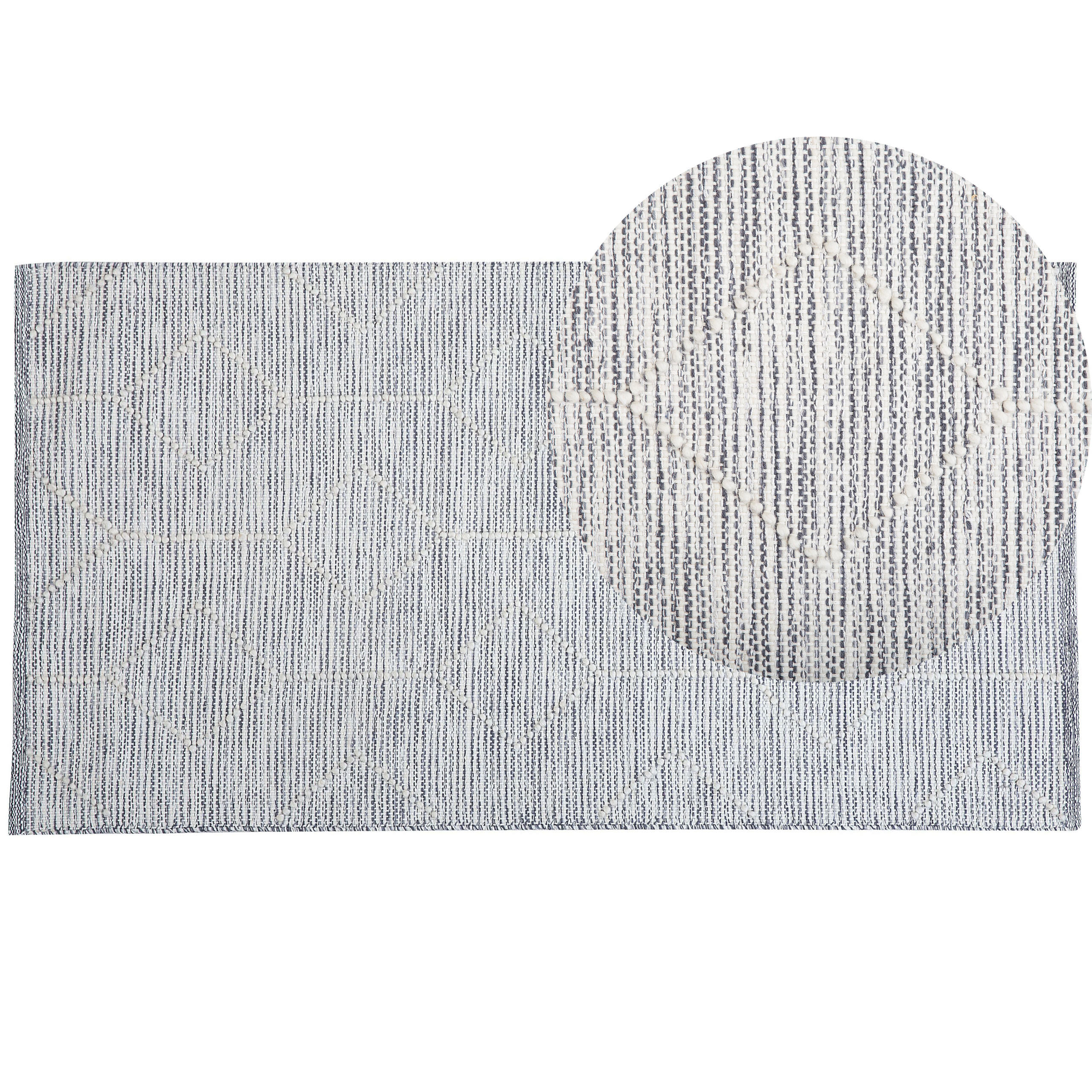 TEPPICH geflochten Edremit 150/80 cm - Grau, Textil (80/150cm) - Beliani