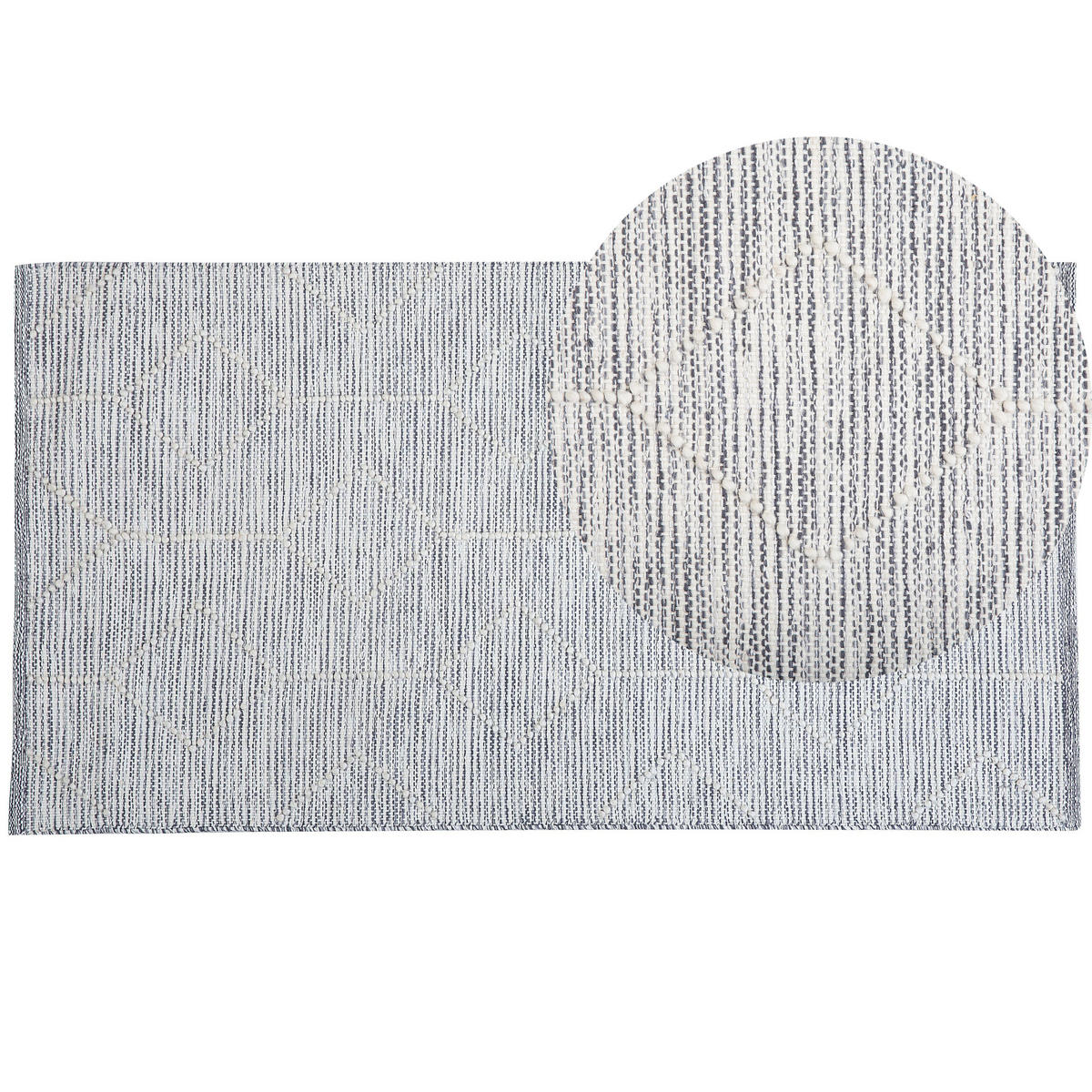 TEPPICH geflochten Edremit 150/80 cm - Grau, Textil (80/150cm) - Beliani