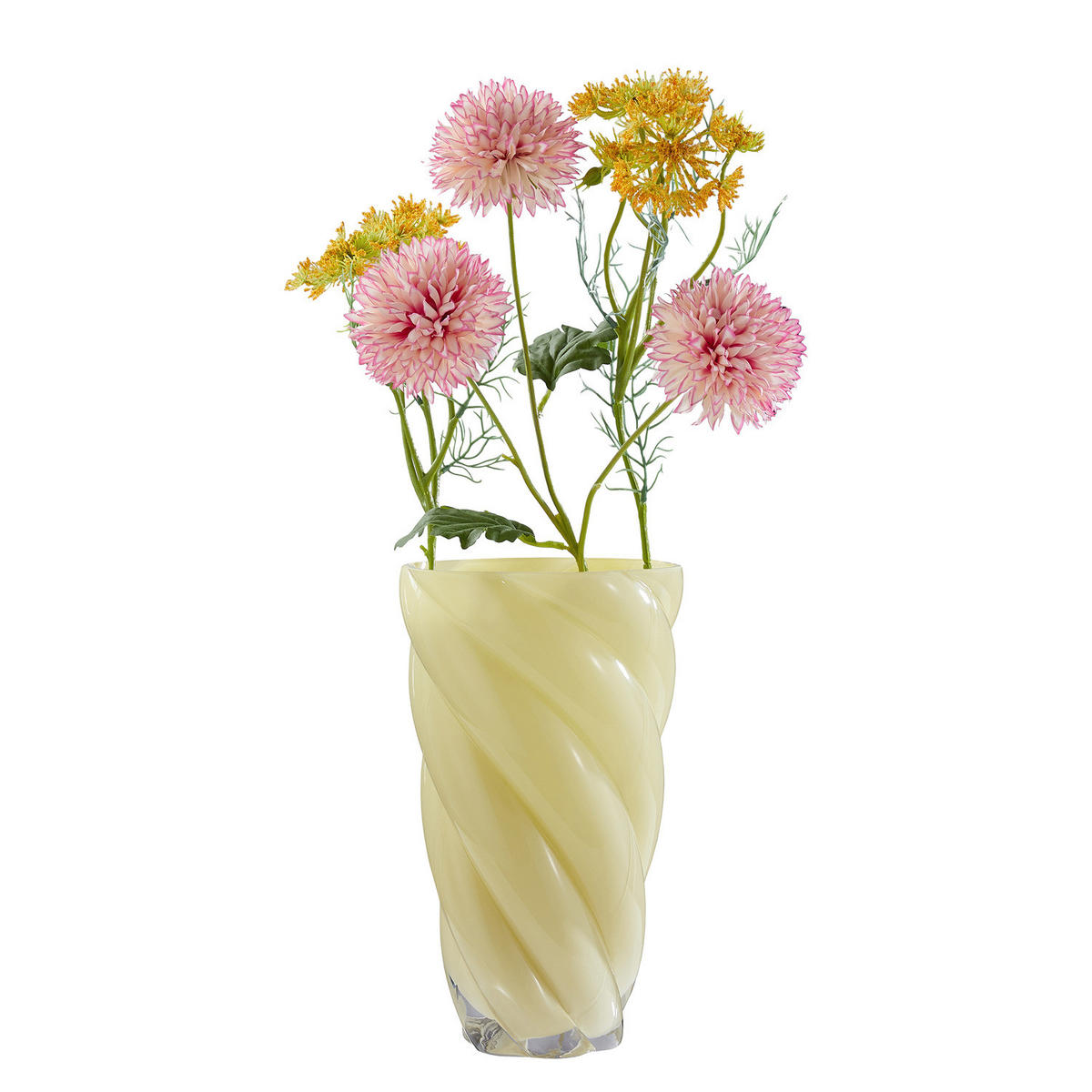VASE Swirl 30 cm - Gelb, Glas (29cm) - Butlers
