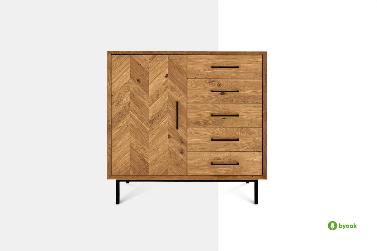 KOMMODE HOCH LEON Kernbuche - Kernbuche, Holz (97/95/45cm) - byoak