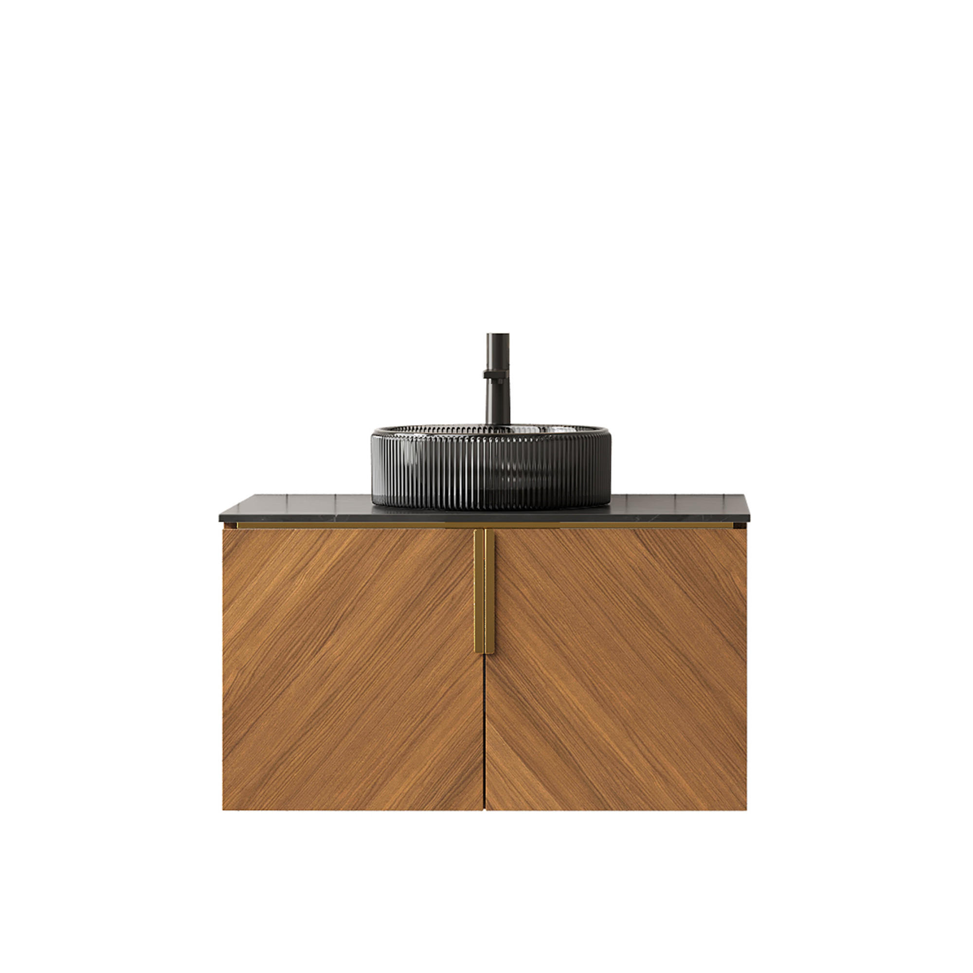 WASCHTISCH Braun-Eiche 76/50/52 cm - Schwarz, Holz (76/52.6/50cm) - PANGIVO