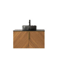 WASCHTISCH Braun-Eiche 76/50/52 cm - Schwarz, Holz (76/52.6/50cm) - PANGIVO