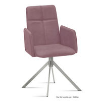 ARMLEHNSTUHL (4er-Set) Dorisa 52x92x60 Edelstahl/Rosewood - Edelstahlfarben/Dunkelrosa, Kunststoff (60/92/52cm) - 58aufmkessel