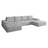 CANAPEA ÎN FORMĂ DE U Tonseo U - gri deschis/negru, material plastic/material textil (344/78/173cm) - MIRJAN24