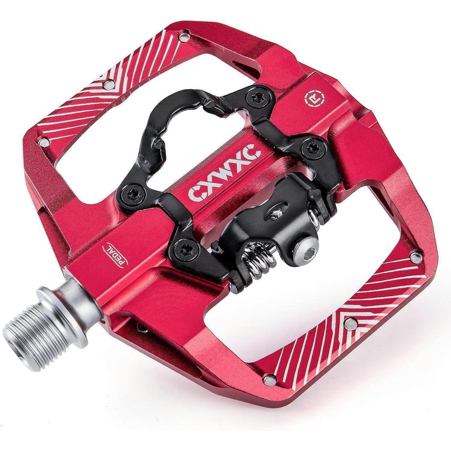 FAHRRADPEDALE Rot Aluminiumlegierung mit 3 Lagern - Rot, Metall (3.9/1.5/4.3cm)