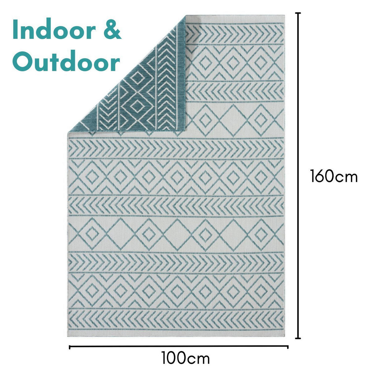 OUTDOORTEPPICH Juniper Blaugrau,Petrol,Hellgrau 100/160 cm - Blaugrau, Textil (100/160cm) - My-Rug