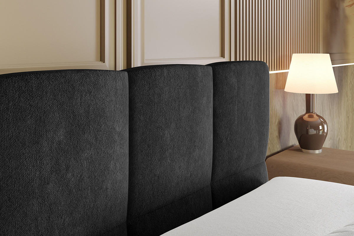 BOXBETT mit Matratze H4 und Lattenrost - LIRO - 160x200 - Schwarz Casablanca - Schwarz, Holzwerkstoff/Kunststoff (160/200cm) - ALTDECOR