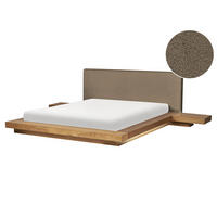 POSTEL s LED 160/200 cm MDF deska Světle hnědá Zen - světle hnědá, dřevo (160/200cm) - Beliani