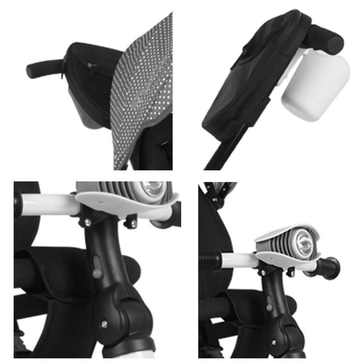 DREIRAD Enduro 4 in 1 drehbar gelb klappbar, Sitz drehbar, verstellbar, Licht - Gelb, Metall (114/49/104cm) - Lorelli