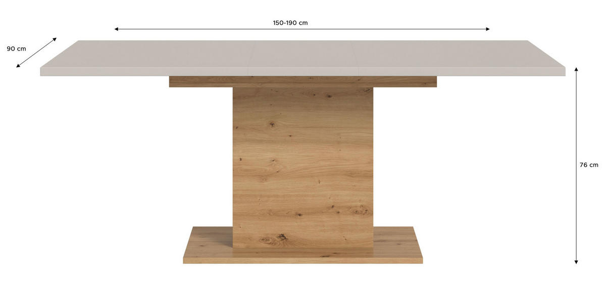 ESSTISCH MOTION (B/H/T: ca. 150/76/90 cm) in Artisan Eiche Nachbildung/Kaschmir - Eiche Artisan, Holzwerkstoff (90/150/76cm)