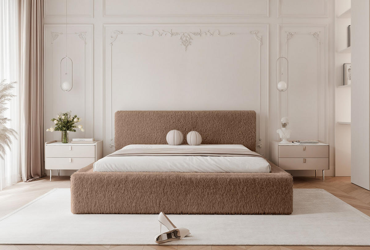 POLSTERBETT FLUMIA 180x200 cm, Braun - Braun, Textil (200/180cm) - Fedve