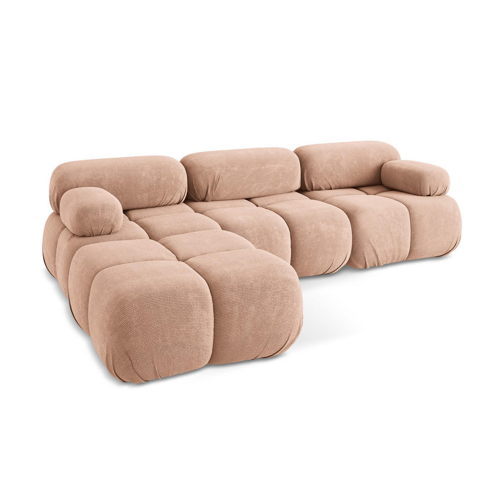 Thumbnail - Makamii Ecksofa, Koralle, Textil, 3-Sitzer, Füllung: Schaumstoff, L-Form, 285x191 cm, Made in EU, Wohnzimmer, Sofas & Co...