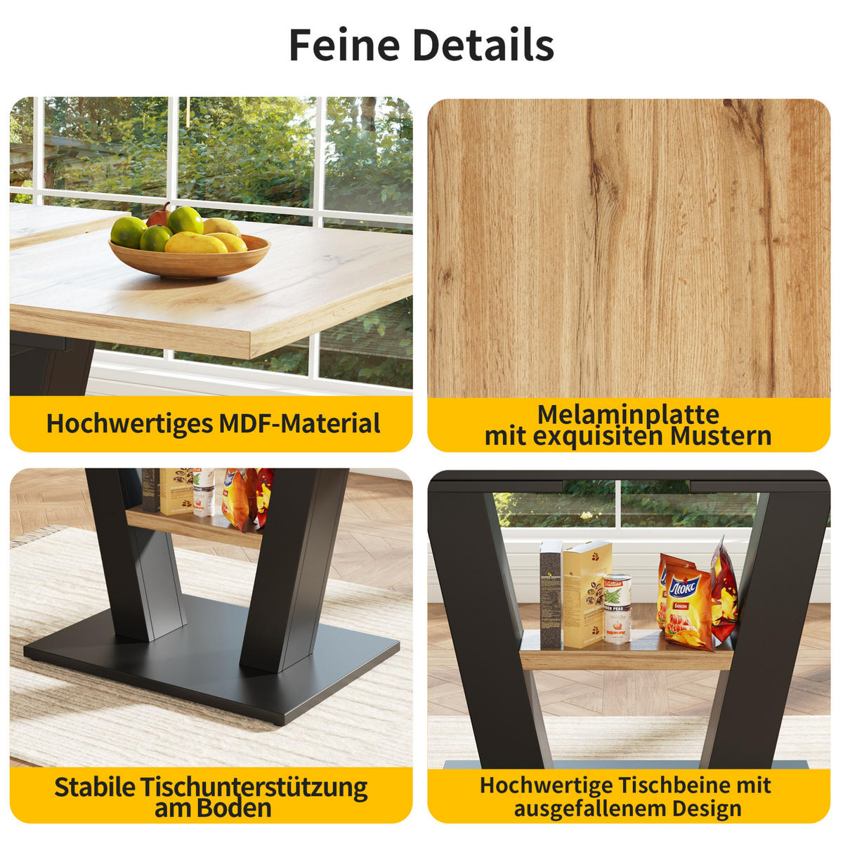 ESSTISCH 118-157/70/75 cm Schwarz/Natur aus MDF und Metall mit Ausziehfunktion - Naturfarben, Holzwerkstoff (157/70/75cm) - OKMYHOME