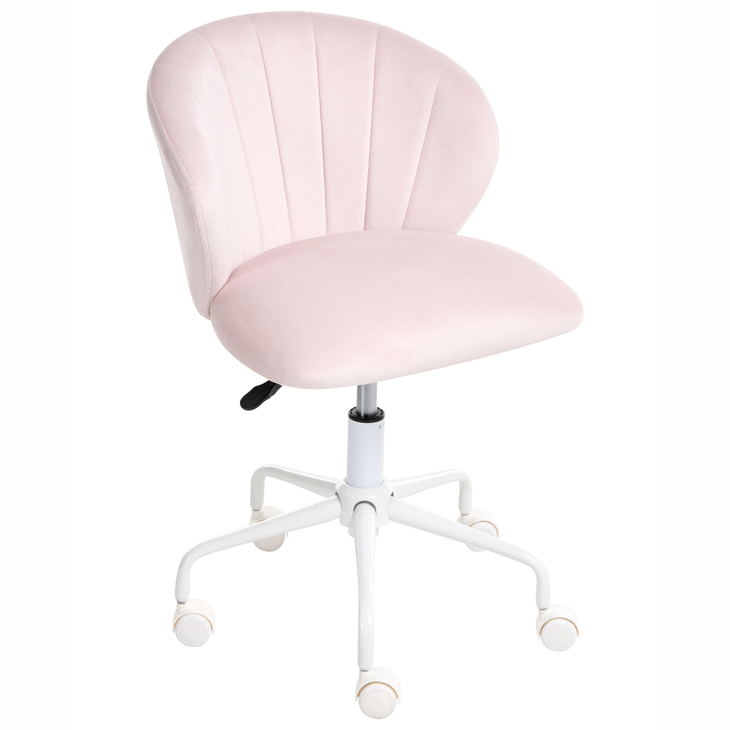 SCHREIBTISCHSTUHL Pastellrosa Cheerful - Pink/Weiß, Textil (49/70/49cm) - Beliani