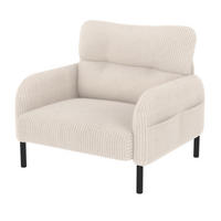 SESSEL Loungesessel,Polstersessel,Cord,Beige - Beige, Textil (67/79/75cm) - LVHOM