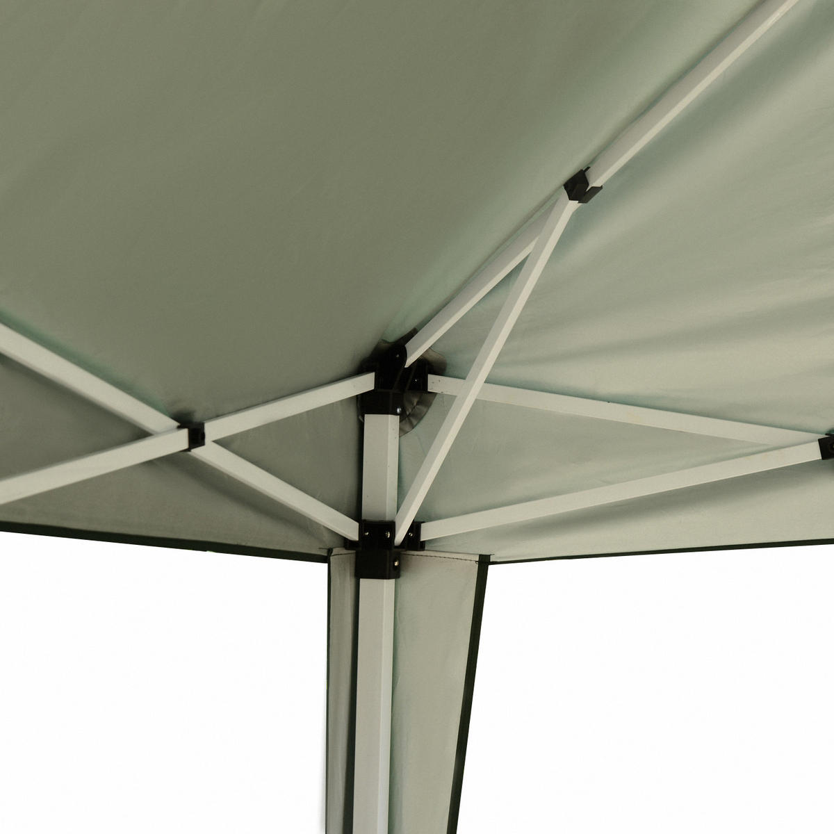 FALTPAVILLON, Hellgrau+Schwarz, Stahl, Oxfordstoff - Grün, Metall (295/255/295cm) - Outsunny