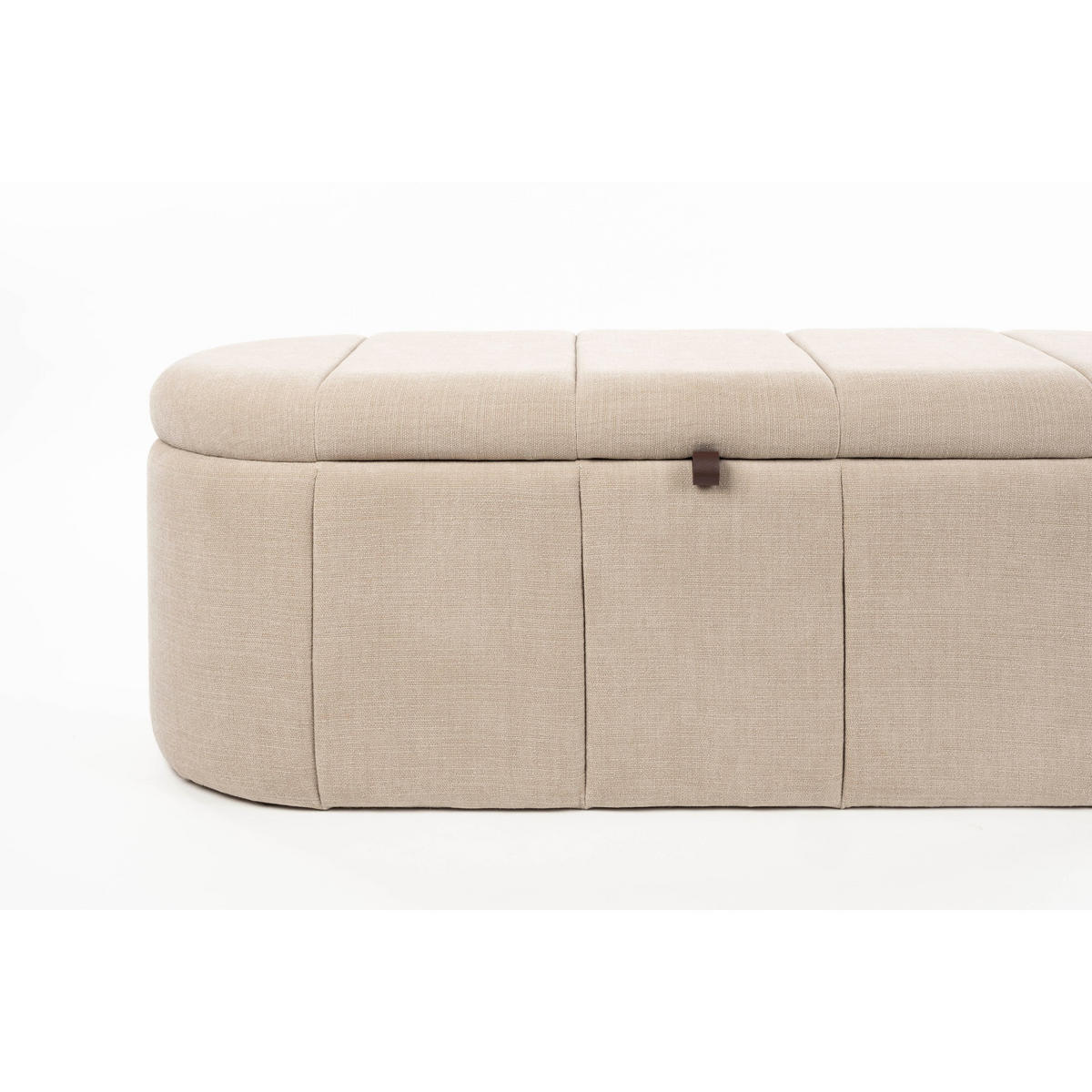 BANK Puffy mit Stauraum Beige L - Beige, Kunststoff (120/44/44cm) - Zuiver