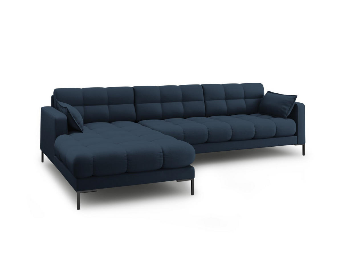ECKSOFA links Mamaia aus strukturiertem Stoff blau 5 Sitzplätze - Blau, Textil (185/293cm) - Micadoni