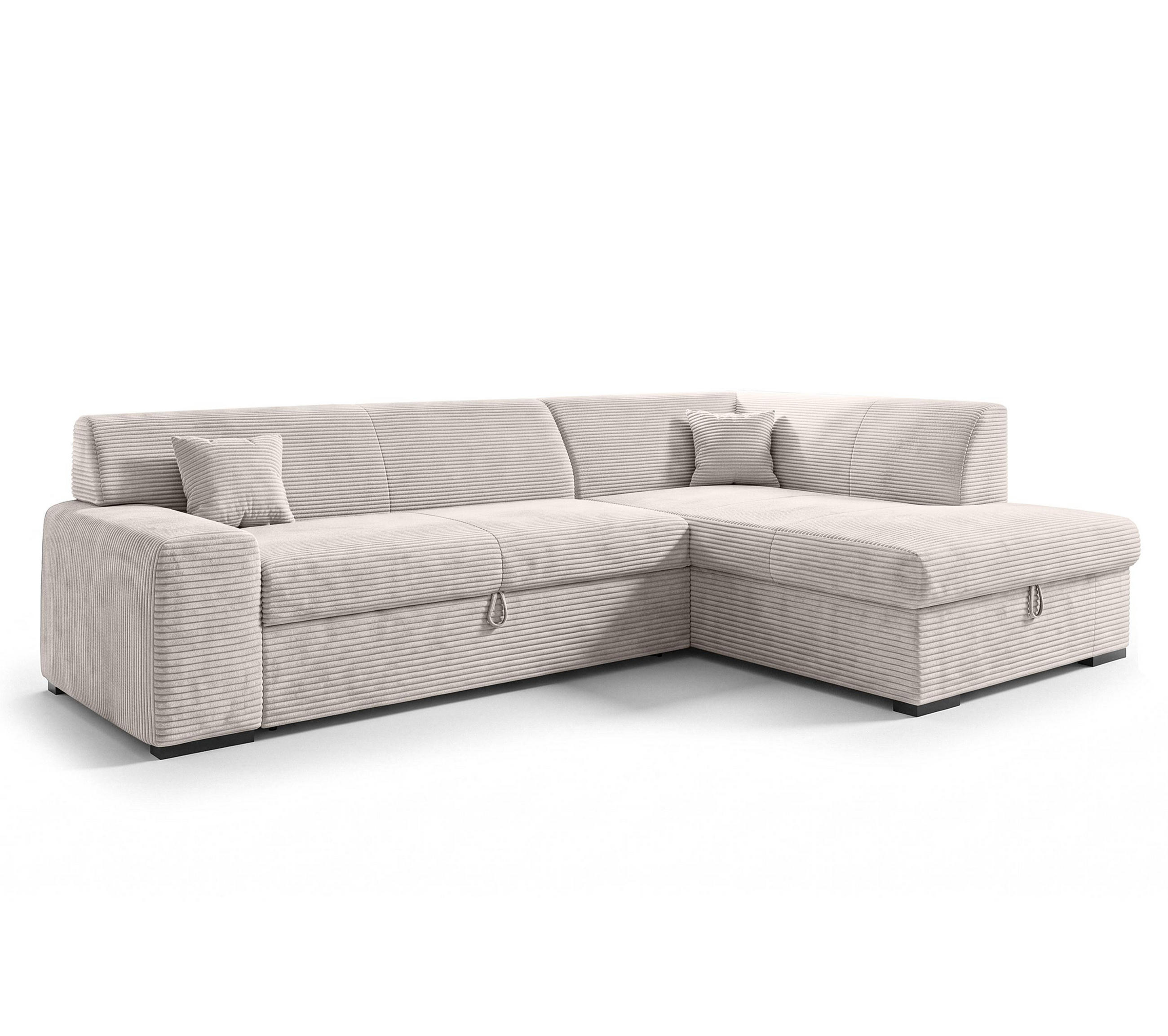 ECKSOFA L Form Lucera Weiß 260/175/71 cm Rechts mit Schlaffunktion - Schwarz/Weiß, Kunststoff/Textil (175/260cm) - AX Living