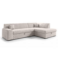 ECKSOFA L Form Minosa Weiß 260/175/71 cm Rechts mit Schlaffunktion - Schwarz/Weiß, Kunststoff/Textil (175/260cm) - AX Living