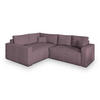 ECKSOFA ERONIS L-S Lila Kordstoff mit Schlaffunktion - Lila, Holz (265/194cm) - MASSENO