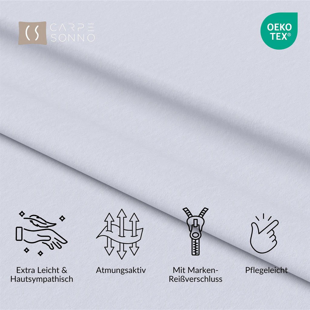 Thumbnail - Carpe Sonno Mikrofaser-Bettwäsche, Weiß, Textil, Uni, Füllung: Polyester, Rechteckig, 200x200 cm, Oeko-Tex® Standard 100...