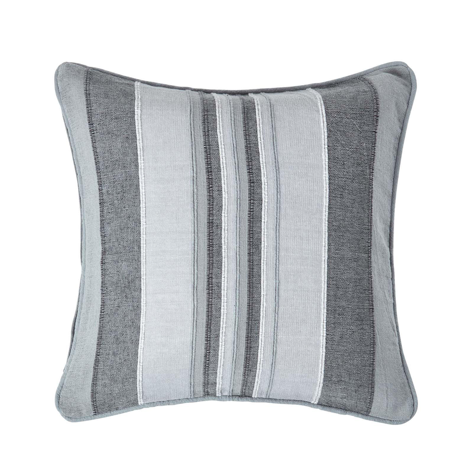 KISSENHÜLLE Morocco Stripe 60/60 cm, 100% Baumwolle - Grau, Textil (60/60cm) - Homescapes