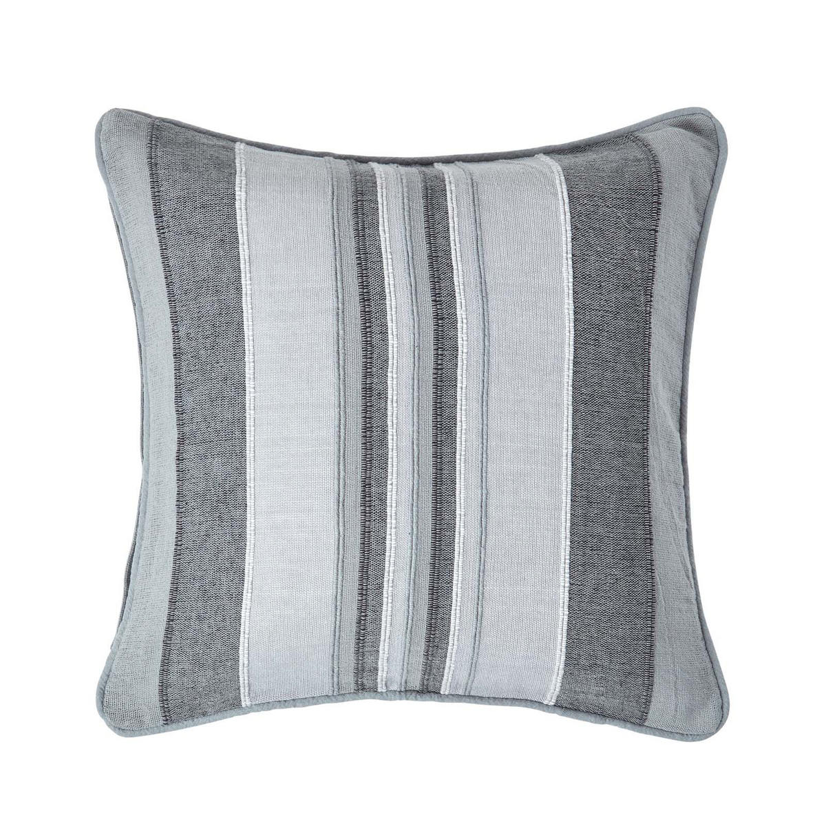 KISSENHÜLLE Morocco Stripe 60/60 cm, 100% Baumwolle - Grau, Textil (60/60cm) - Homescapes
