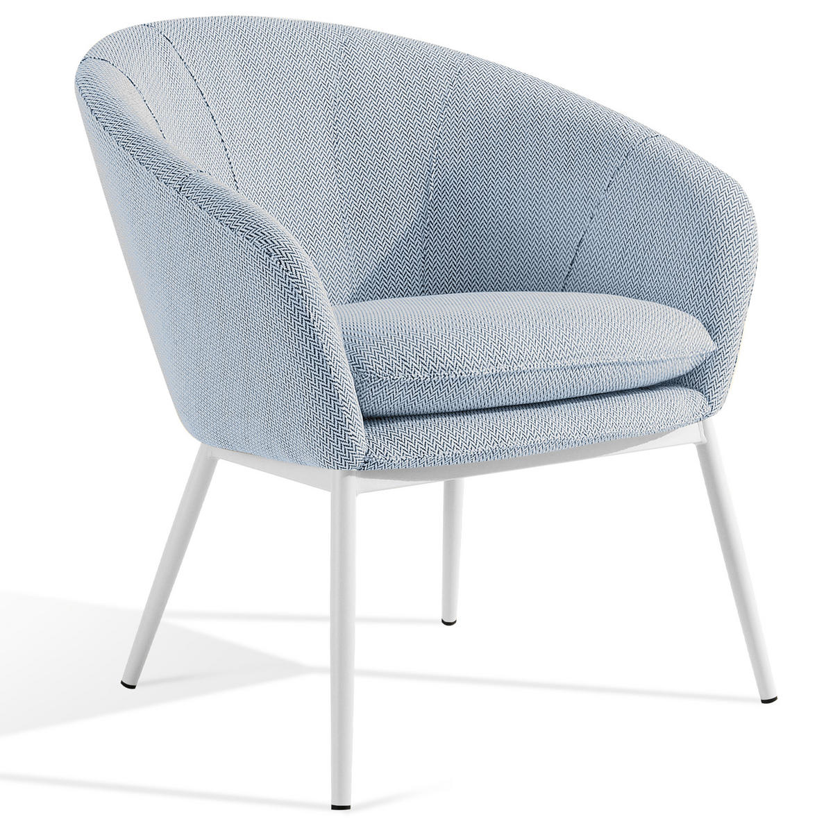 GARTENMÖBELSET SOLIS Gartenlounge-Set, blau/weiß - Blau, Textil/Metall - KONSIMO®