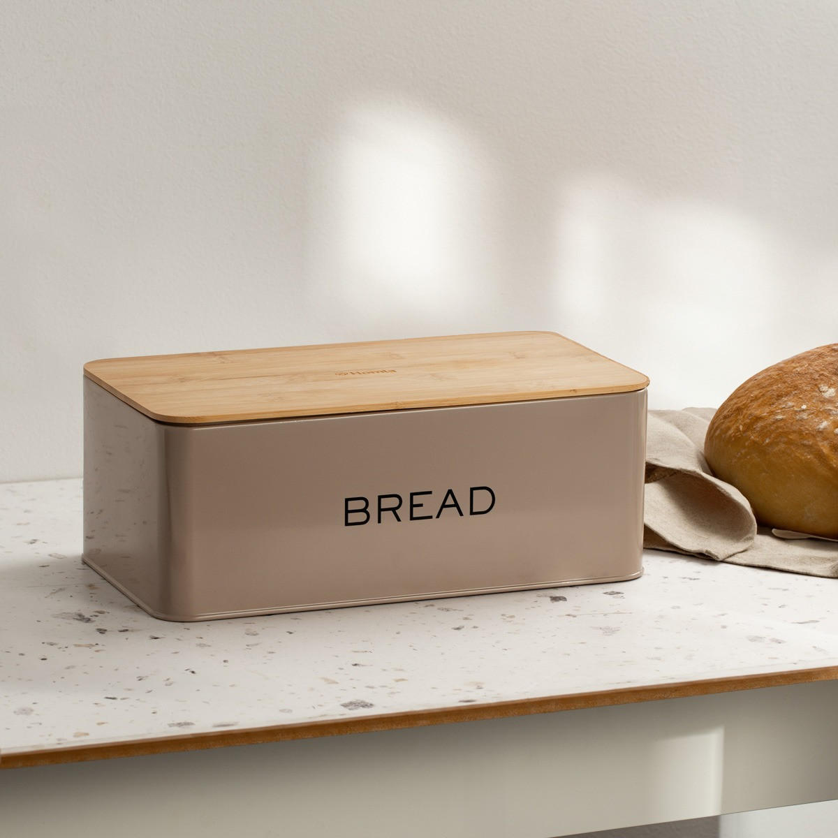 BROTKASTEN Kine taupe 30/18 cm - Taupe, Metall (18/12/30cm) - Homla