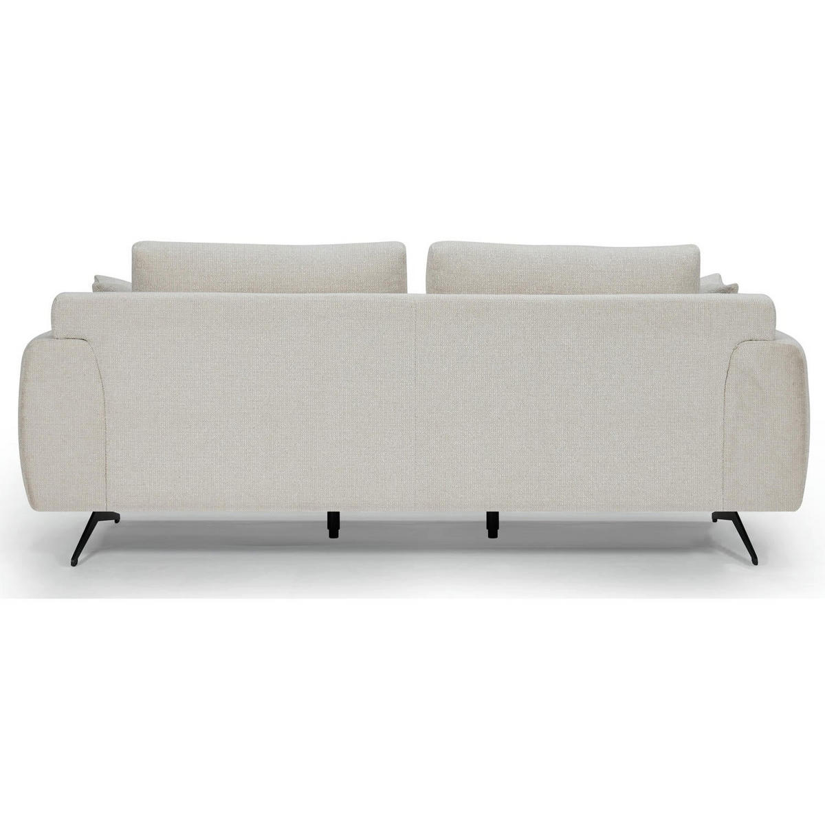 ZWEISITZER-SOFA Webstoff Beige - Beige/Schwarz, Textil/Metall (176/84/92cm) - Furnhouse