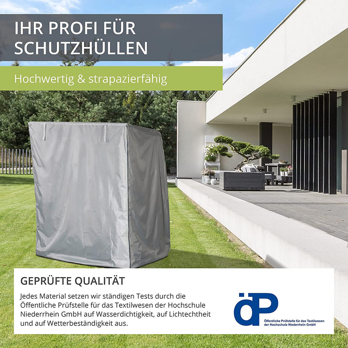 STRANDKORBHÜLLE SHP-80052 - Grau, Kunststoff (165/165/100cm) - mehr Garten