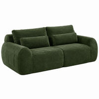 SOFA mit USB-Anschluss 2-Sitzer Green - Grün, Kunststoff (208/81/101cm) - Meubliv