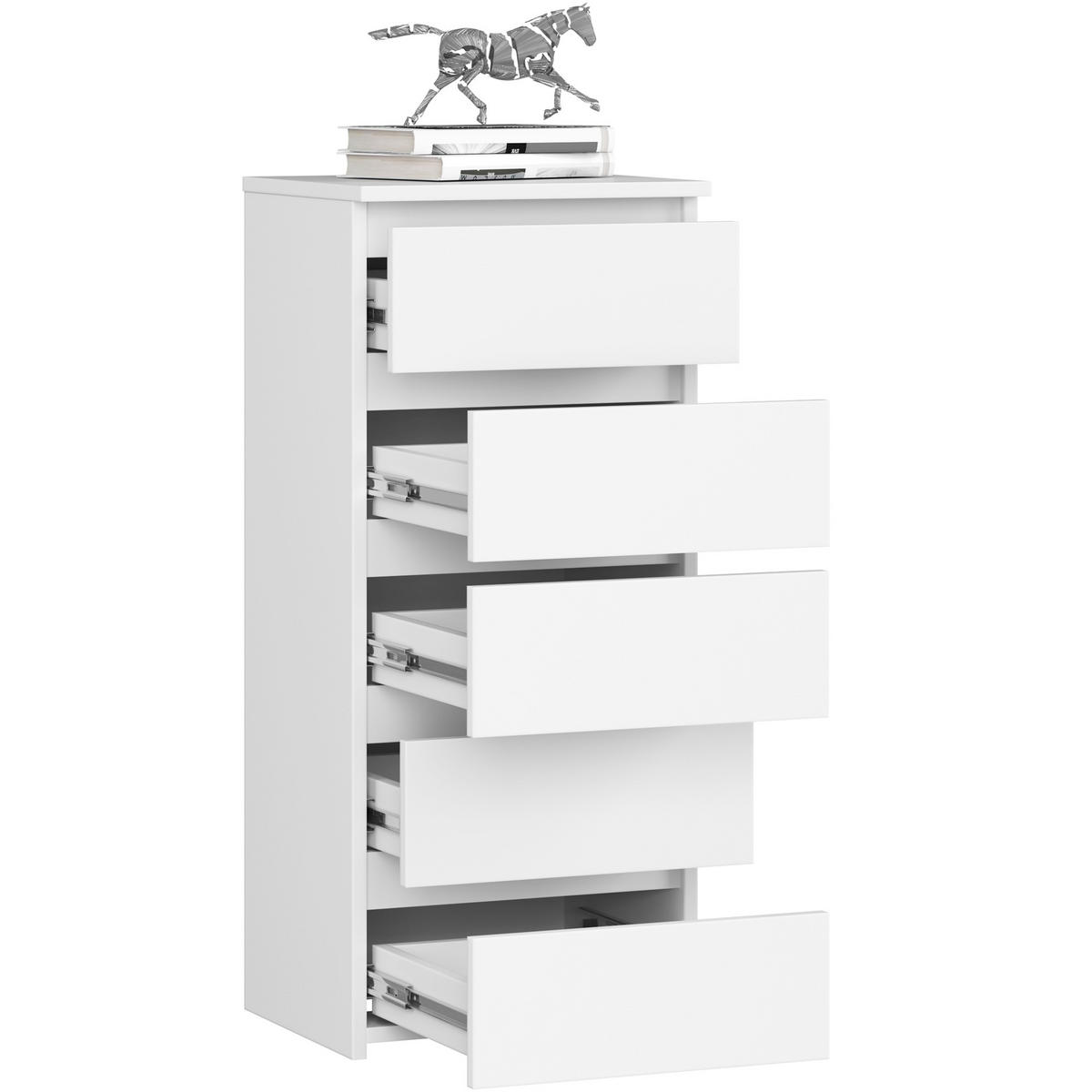 KOMMODE Weiß 40x35x92 cm - Weiß, Holzwerkstoff (40/92/35cm) - Akord