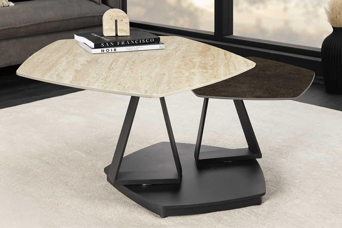 COUCHTISCH MOVEMENT Keramik Natur 9580 cm - Braun, Keramik (81/130/44cm) - riess-ambiente