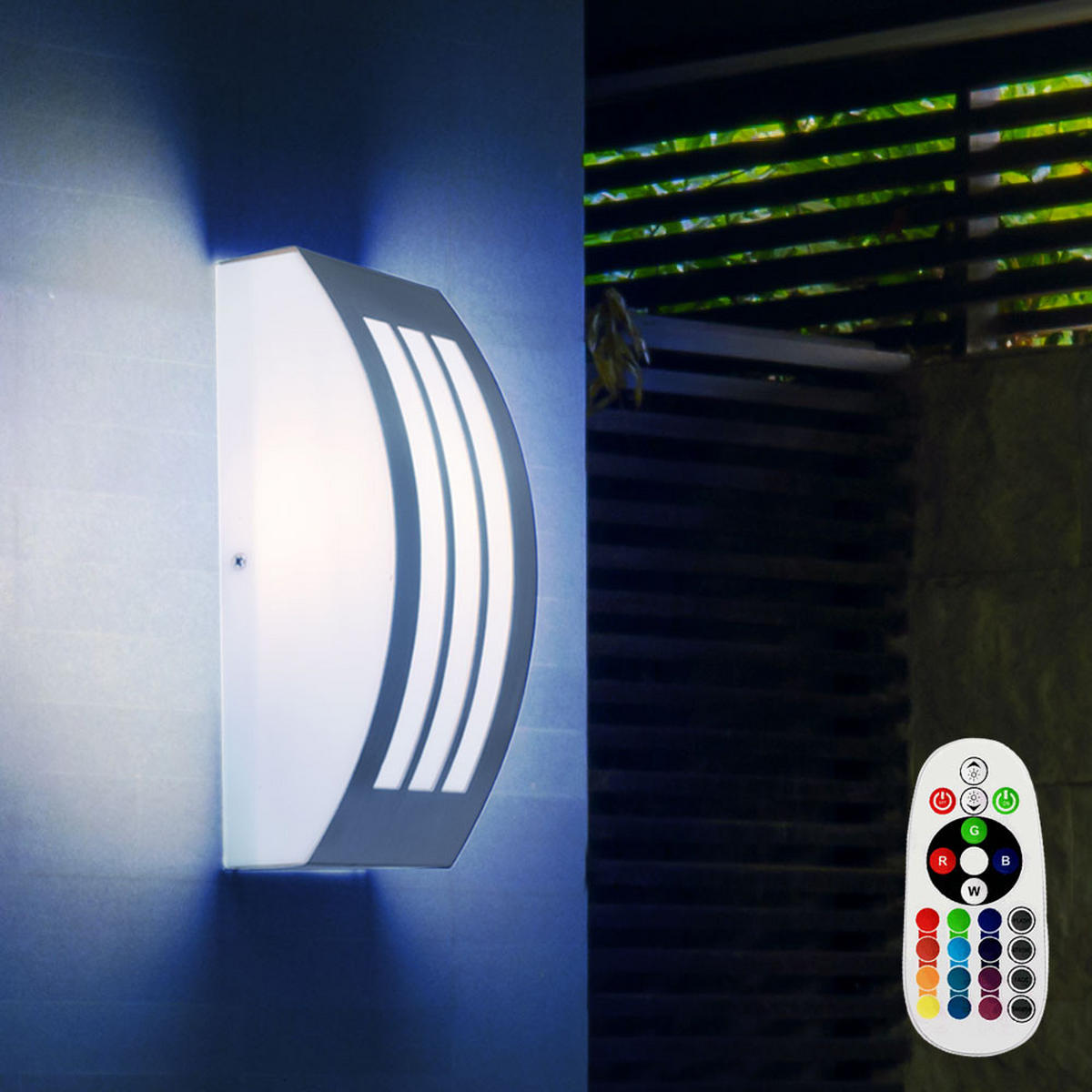 LED AUSSEN-WANDLEUCHTE Edelstahl Silber - Silberfarben, Kunststoff (25/9/10cm)