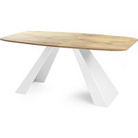 ESSTISCH Monte Weiß rechteckig ausziehbar, Lancelot Eiche 180-220/90/76 cm - Eichefarben/Braun, Holzwerkstoff/Metall (90/218/76cm) - WFL GROUP