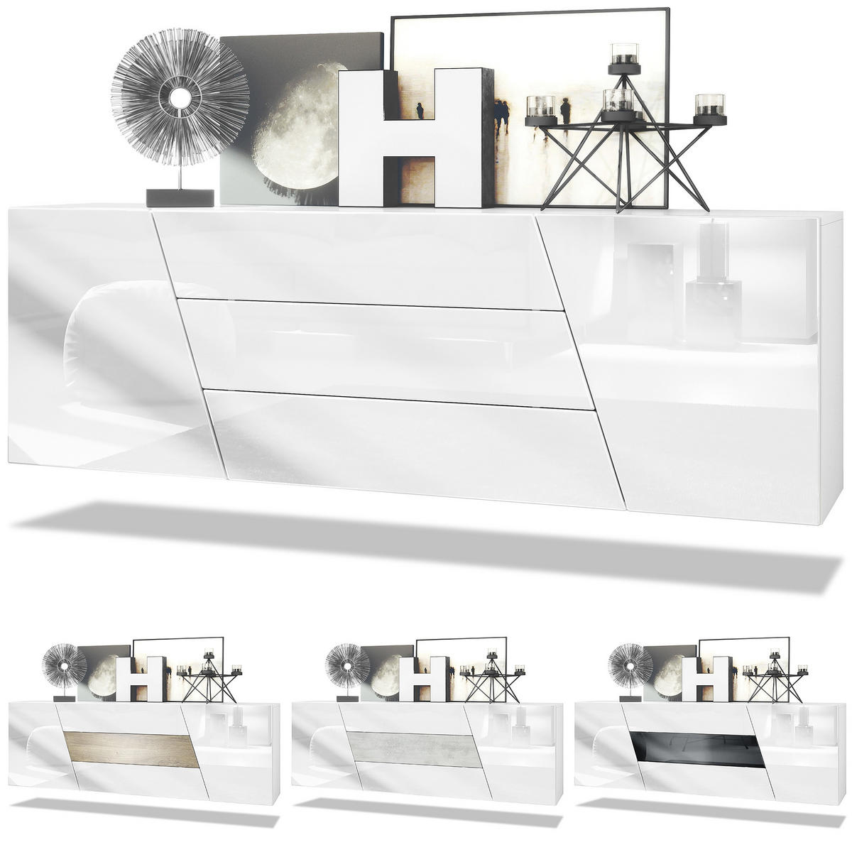 SIDEBOARD Houston Eiche Ribbeck - Alteiche, Holzwerkstoff (178/57.5/38.5cm) - Vladon