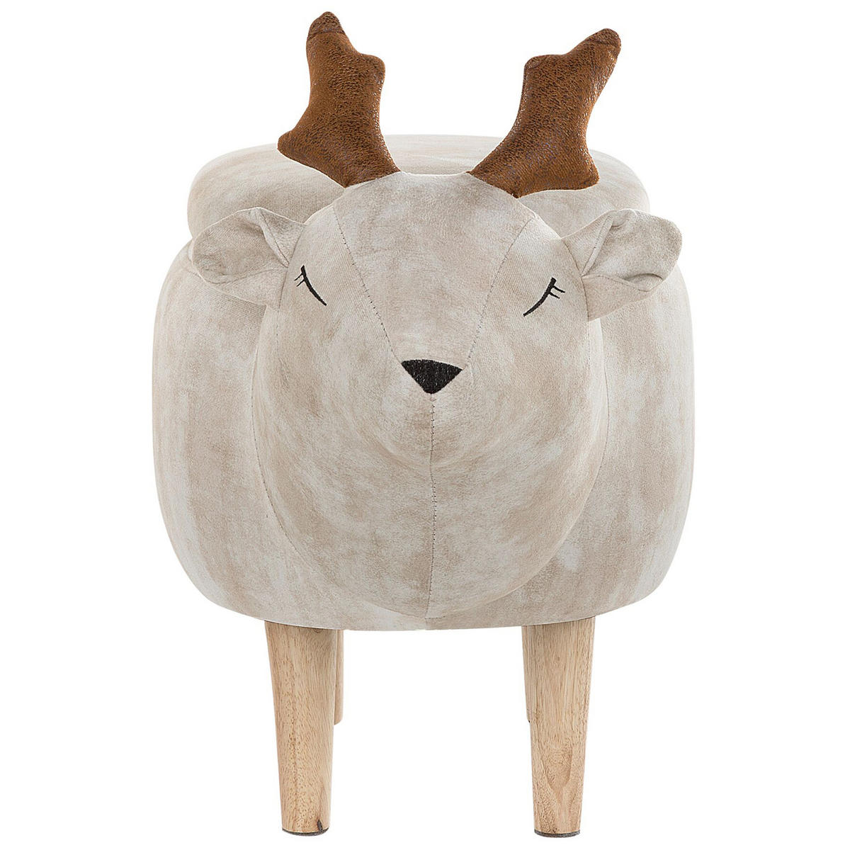 TIERHOCKER Reindeer 31/63/40 cm - Beige, Kunststoff/Textil (63/40/31cm) - Beliani
