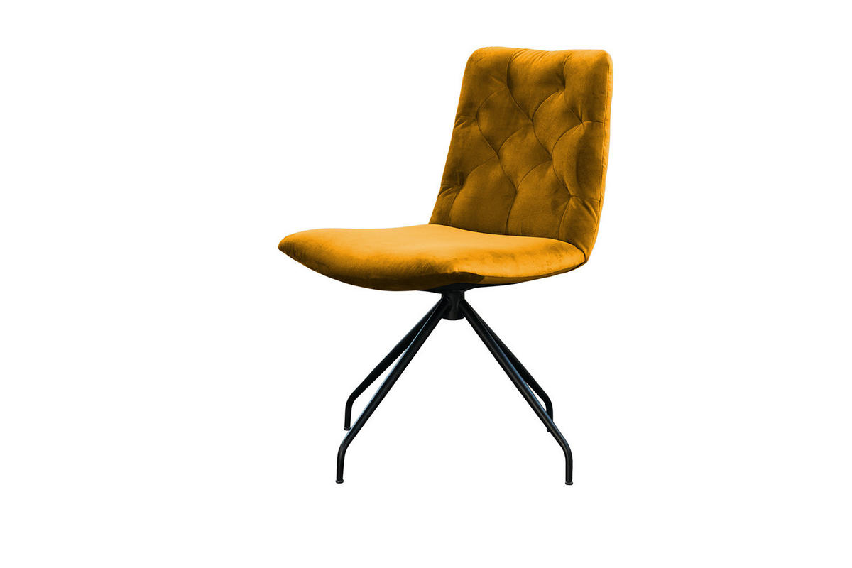 DREHSTUHL NEW CHARME Gelb Velvet - Gelb, Textil (52/87/66cm) - KAWOLA